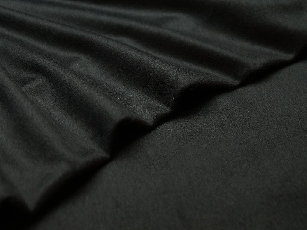 Приобрести Ткань пальтовая, глубокий черный цвет
