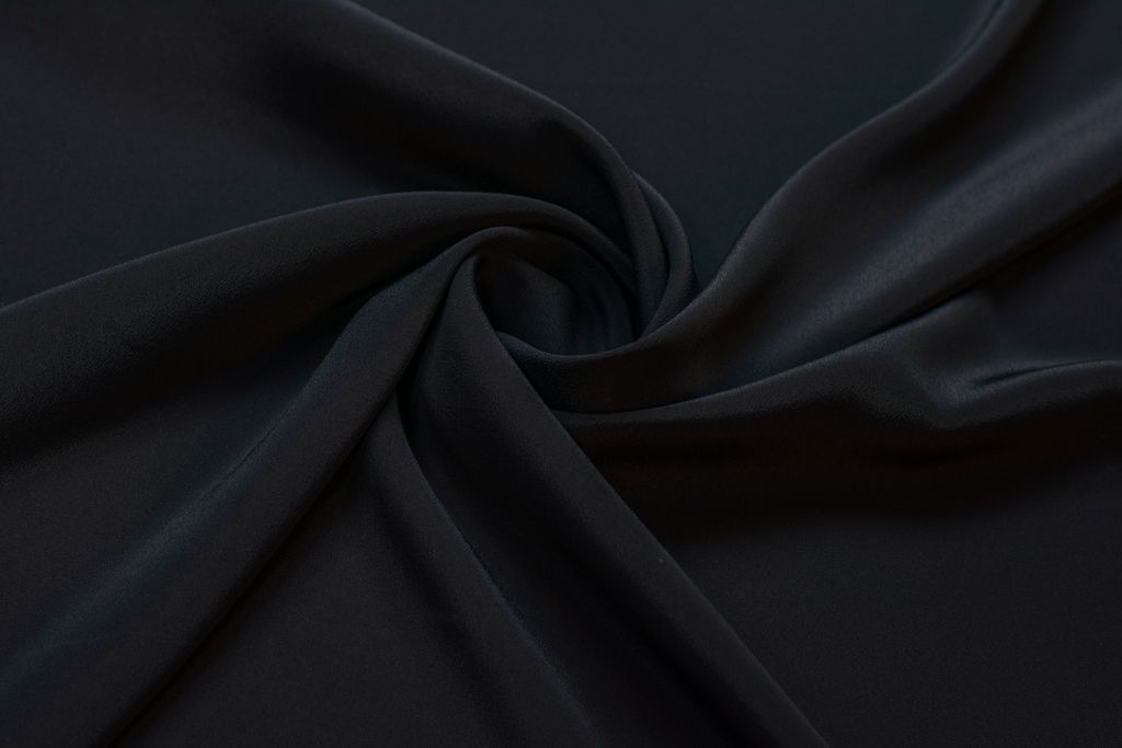 Блузочно-плательный шелк крепового плетения, цвет черныйизображение