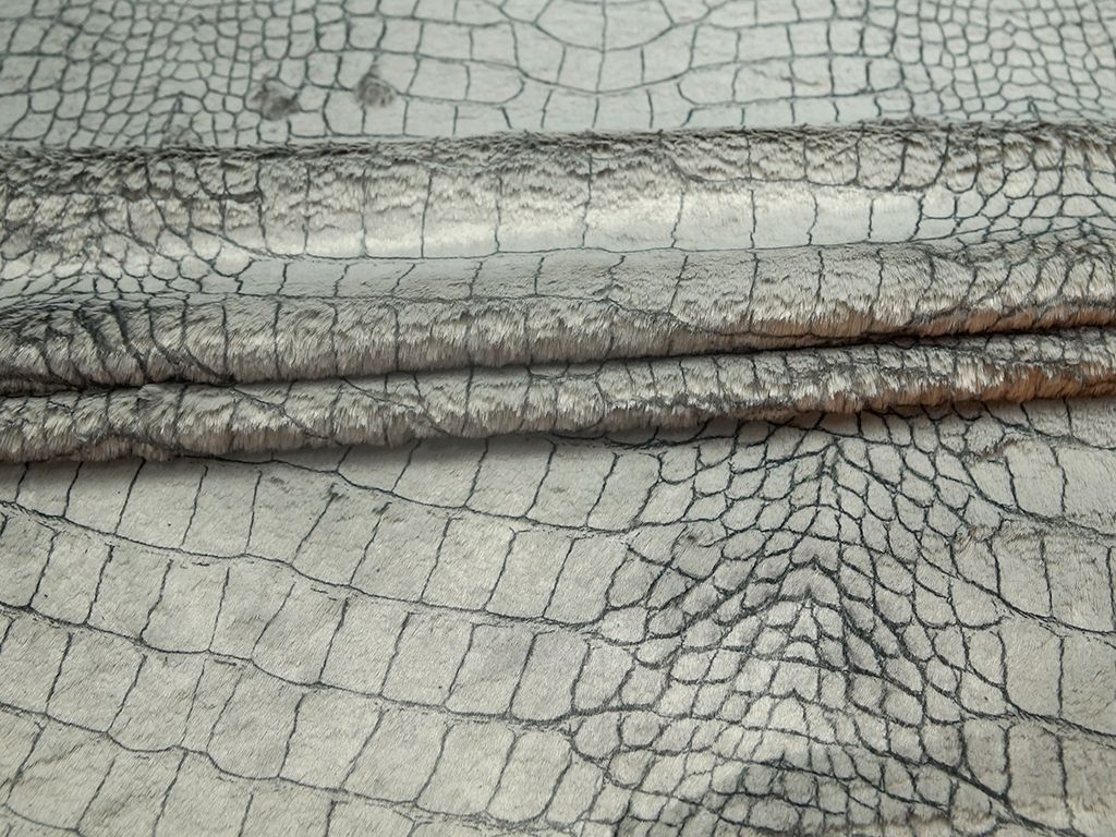 Искусственный мех со средним ворсом, с рисунком "рептилия"изображение