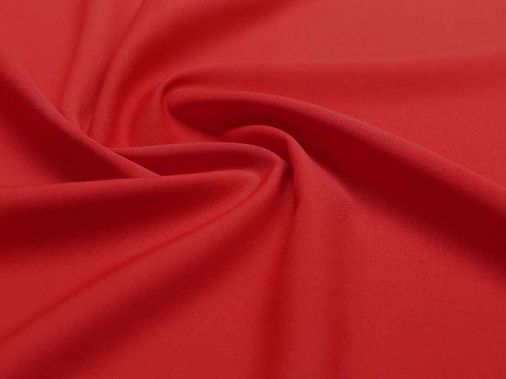 Вискоза 65. Костюмная ткань джерси. Джерси 600гр/м2. Алый цвет ткани. Костюмная ткань нежно красного цвета.