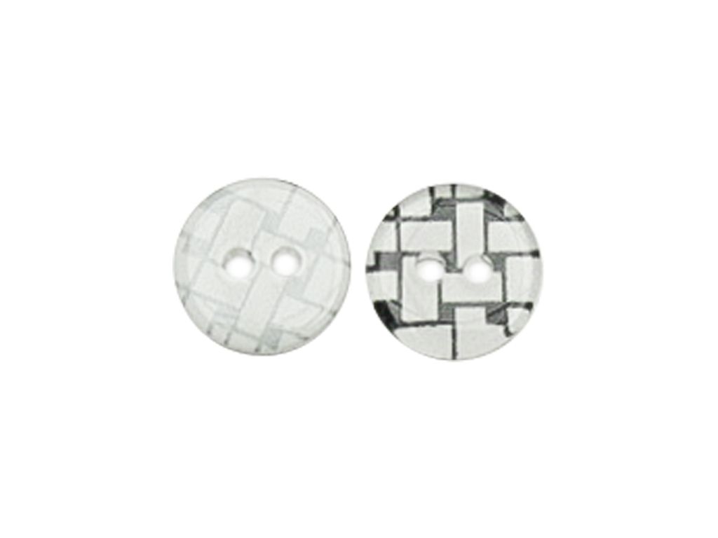 Пуговица блузочная, пластик, 2 прокола, чёрно-белая плетёнка, диаметр 13 ммизображение