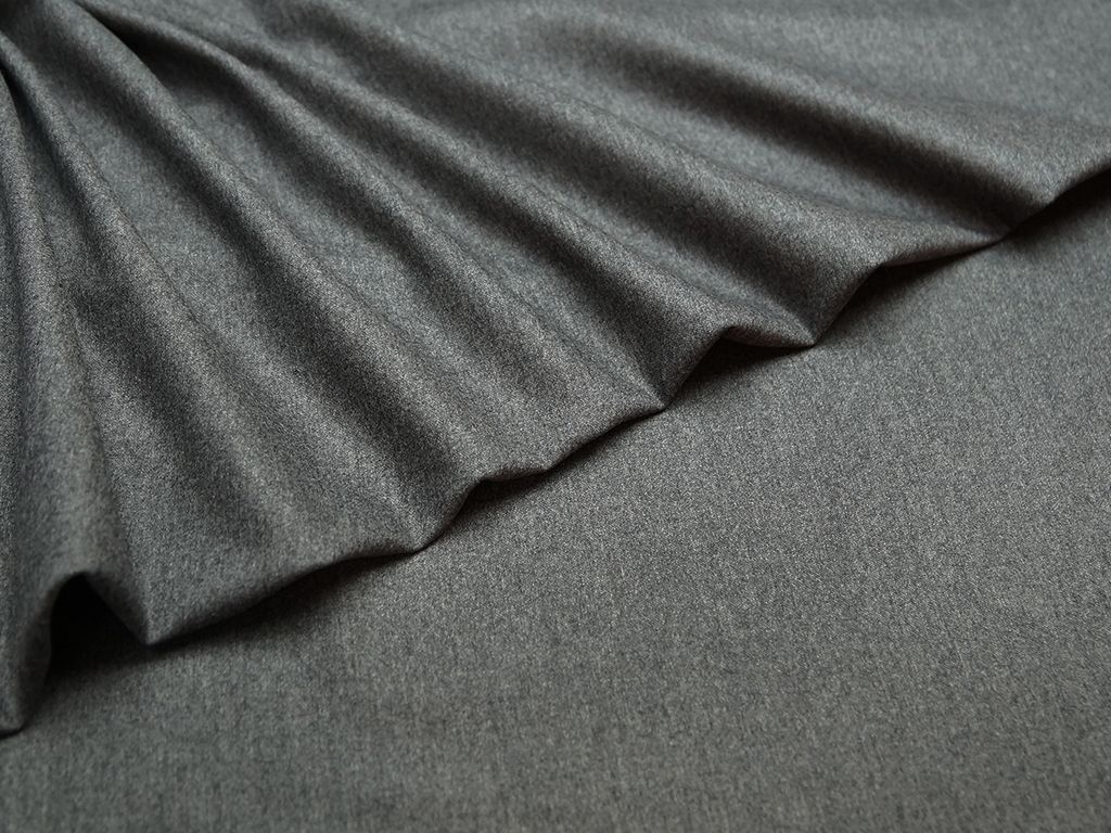 Приобрести Костюмная 2х сторонняя шерстяная ткань цвет серый меланж