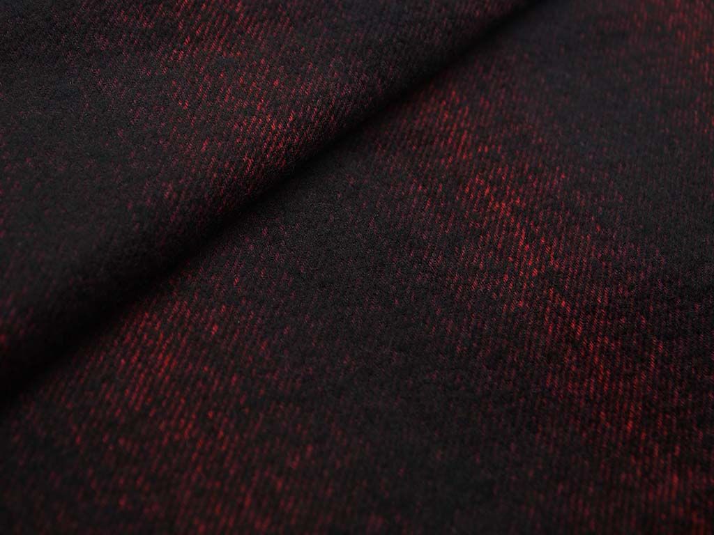 Приобрести Шерстяная двухсторонняя пальтовая ткань красно-черного и черно-серого цветов