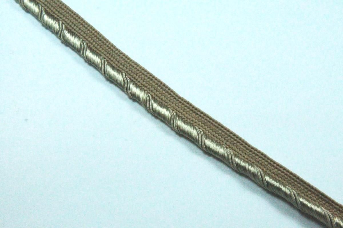 Кант витой тканевый бежевого цвета ширина 12 мм  изображение