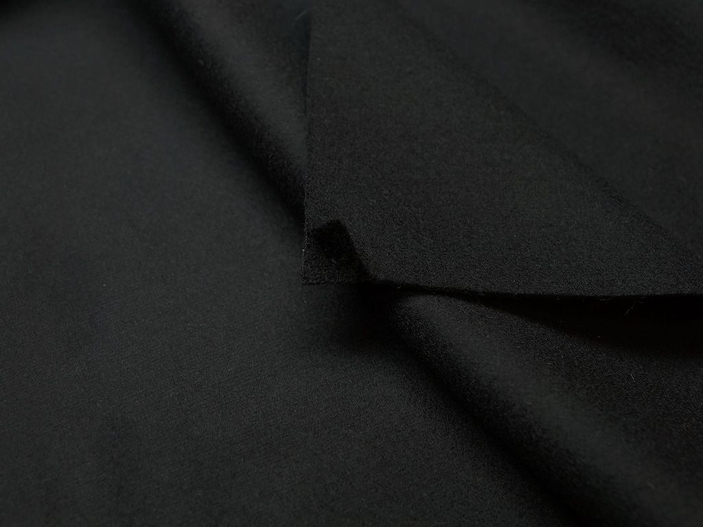 Приобрести Двухслойная пальтовая ткань, угольно-черного цвета 