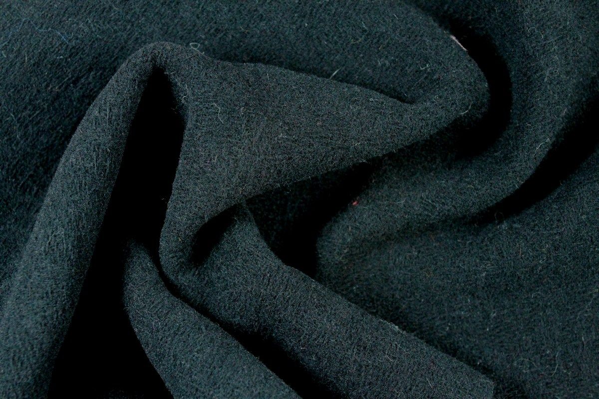 Угольно-черная шерстяная пальтовая тканьизображение