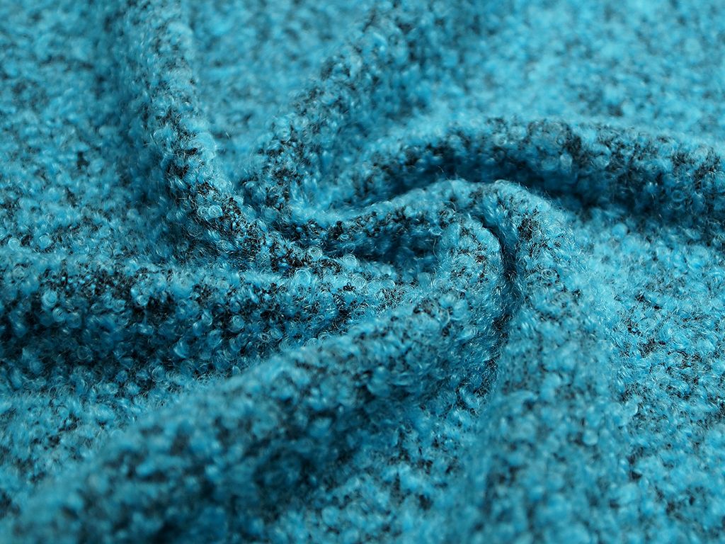 Приобрести Буклированная двухсторонняя пальтовая ткань, голубой меланж
