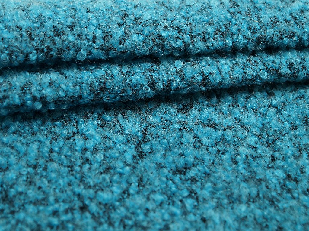 Приобрести Буклированная двухсторонняя пальтовая ткань, голубой меланж