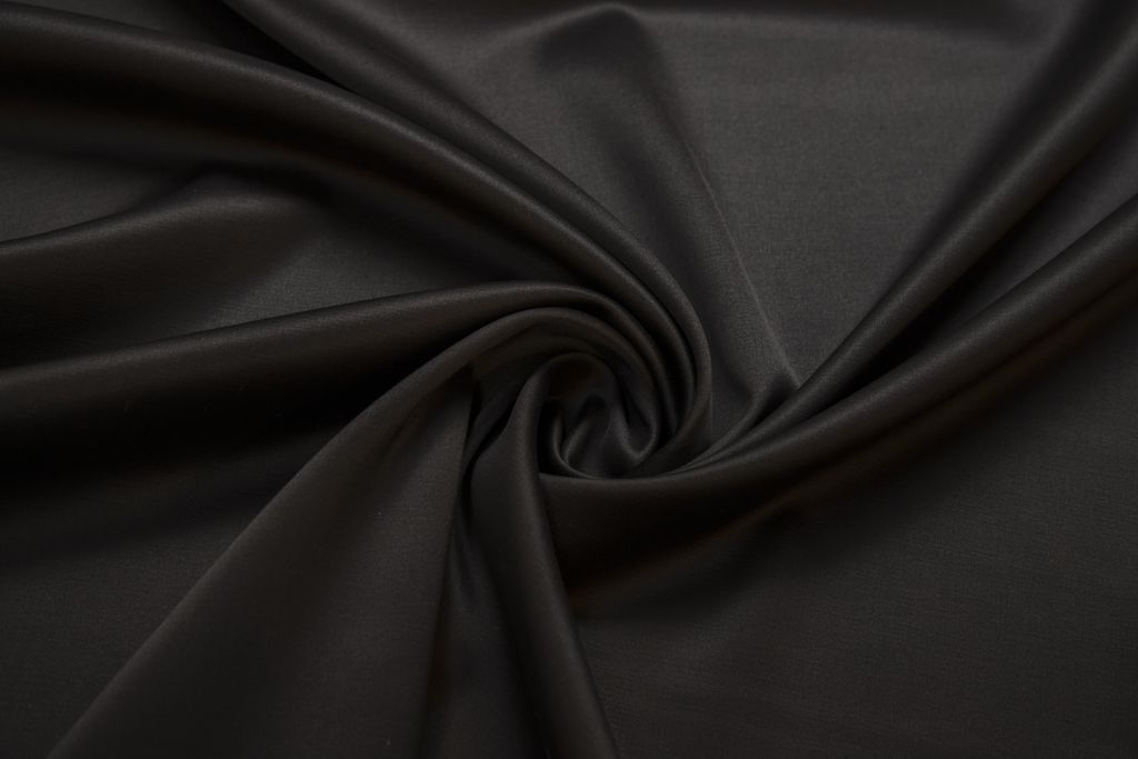 Костюмная ткань с атласным блеском, цвет черныйизображение