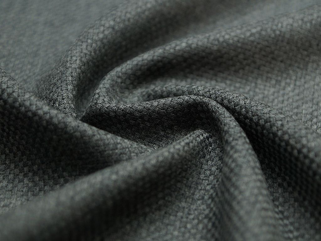 Приобрести 2х сторонняя костюмная ткань с крупным плетением темно-серого цвета (340 гр/м2)