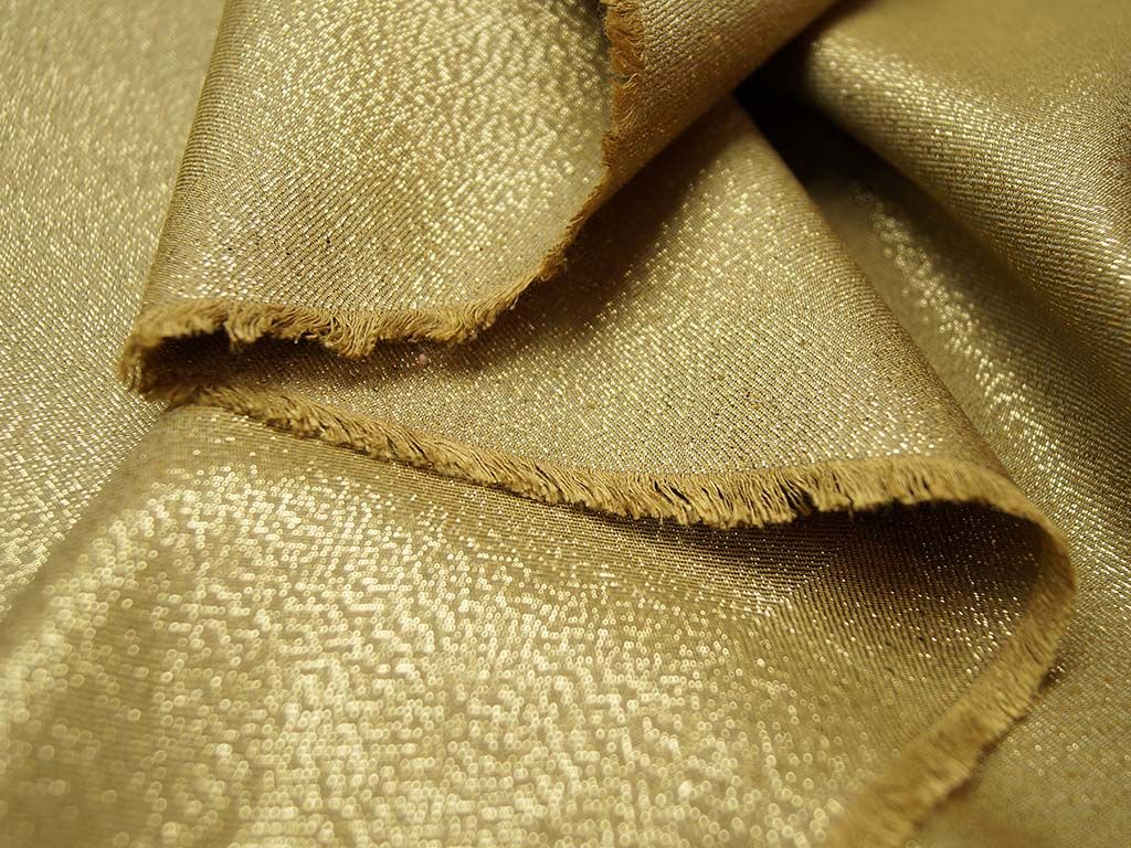 Приобрести Ткань плательная с металлизированной нитью, цвет золотой