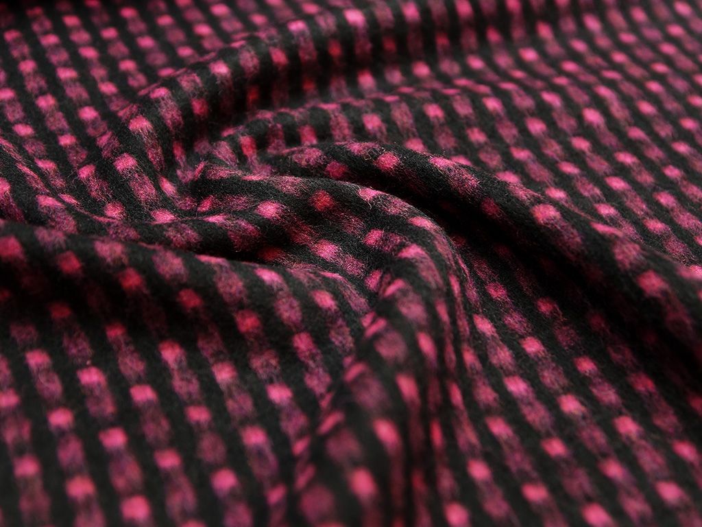ткань костюмная утепленная, цвет: бордово-черное переплетениеизображение