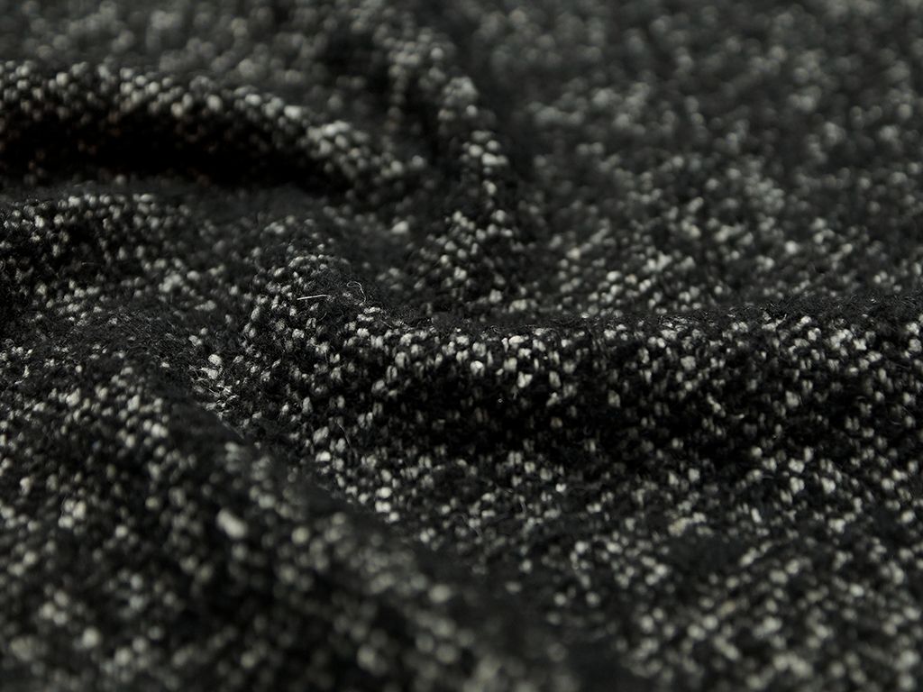 Меланжевая черная пальтовая тканьизображение