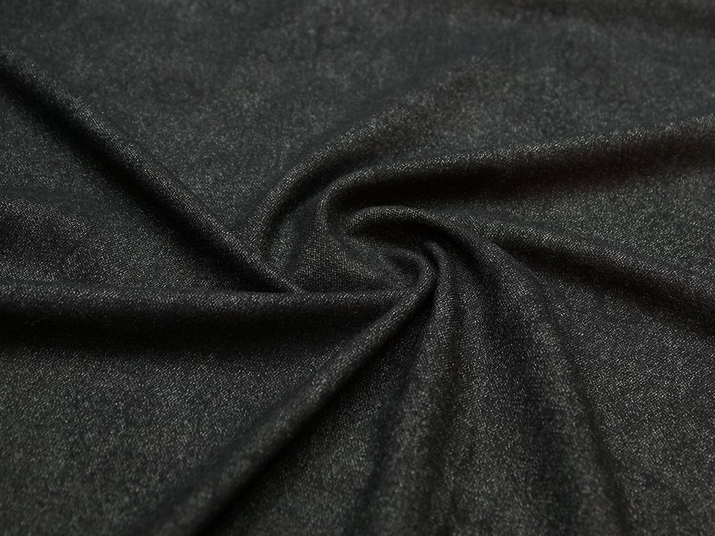 Ткань шерстяная костюмная, цвет: черный твидизображение