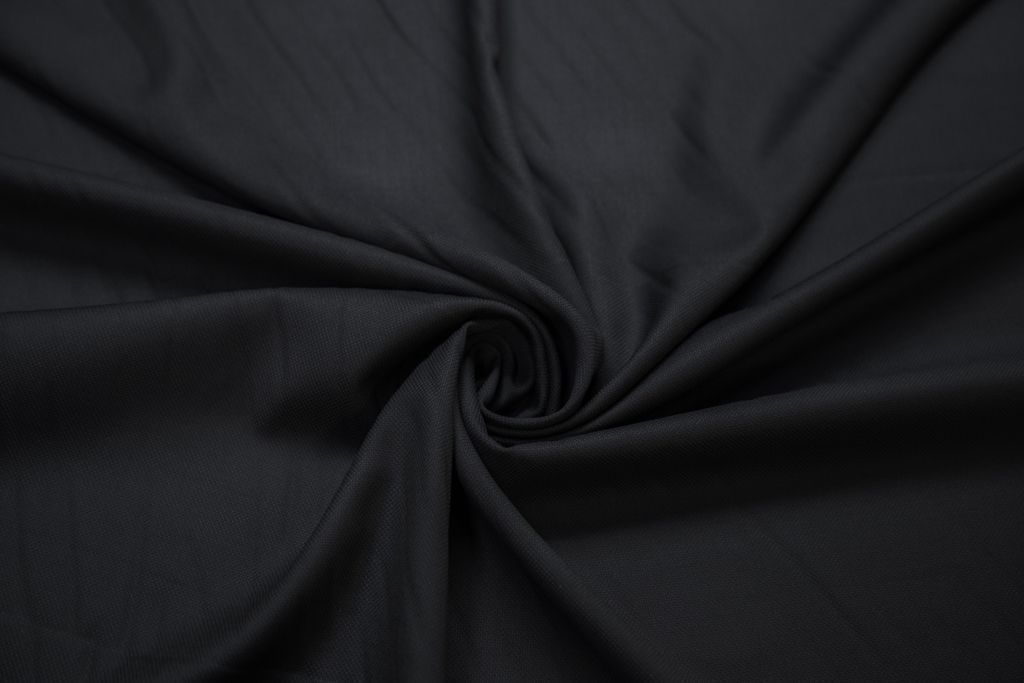 Костюмная ткань  в мелкий ромбик , цвет черныйизображение