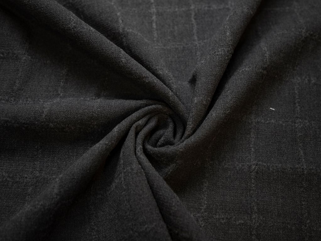Двухслойная костюмная ткань крепового плетения, цвет серыйизображение