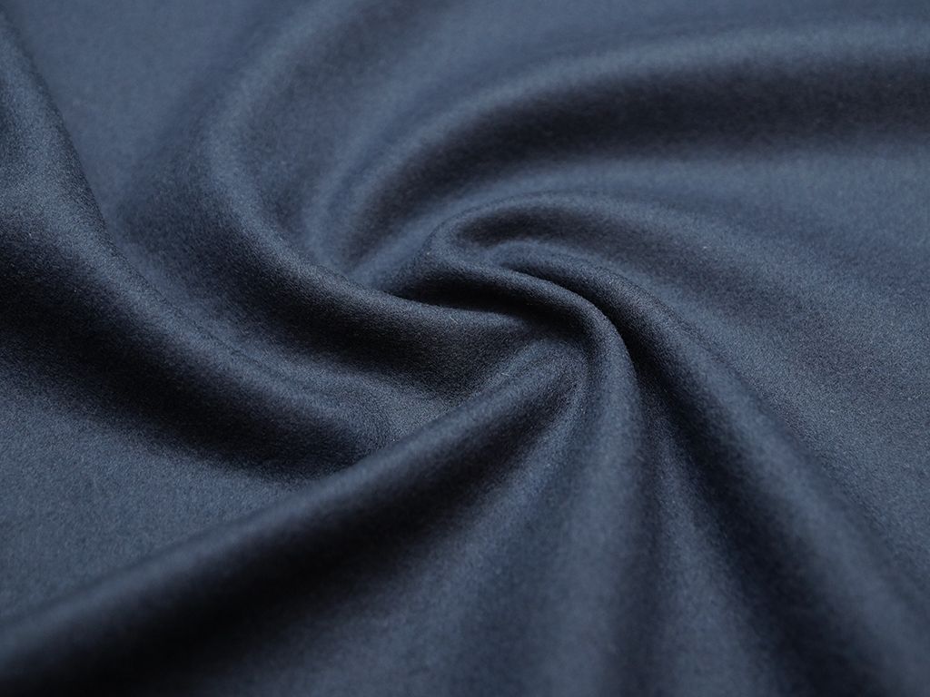 Приобрести Двухслойная пальтовая ткань цвет темно-синий
