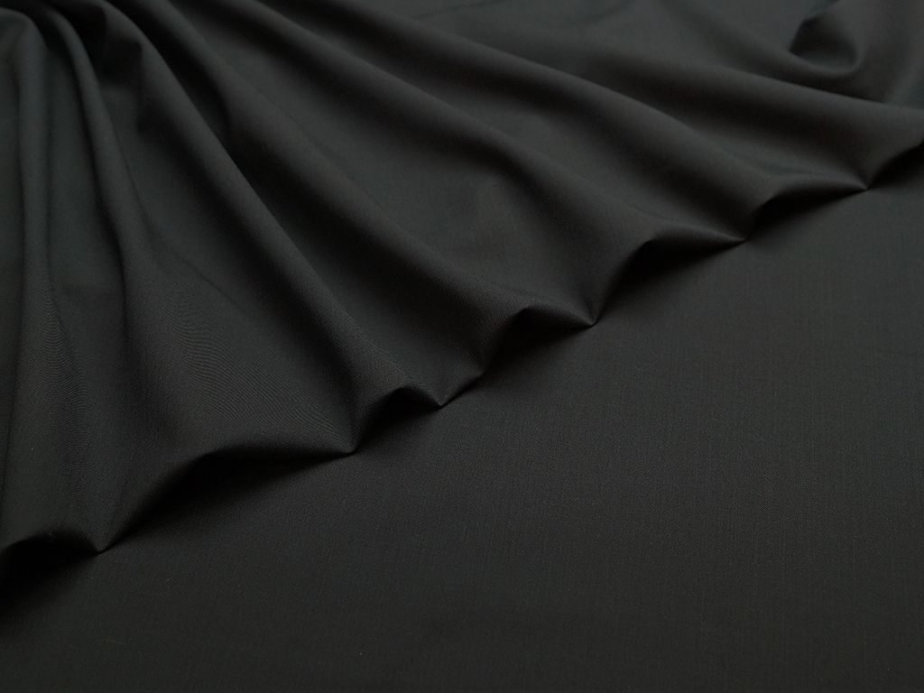 Приобрести Двухсторонняя костюмная ткань в диагональный рубчик, цвет черный