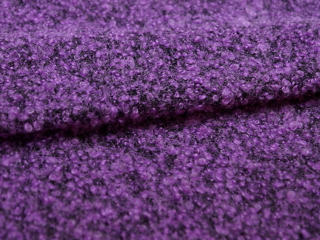 Приобрести Буклированная двухсторонняя пальтовая ткань, фиолетовый меланж