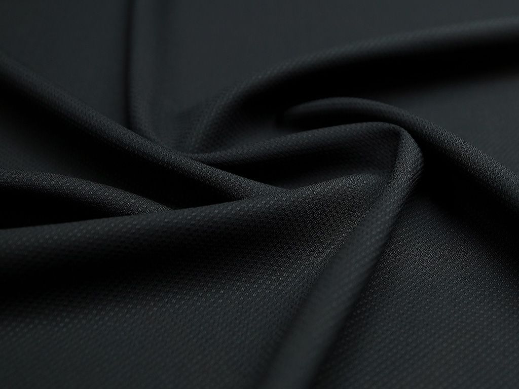 Фактурная костюмная ткань черного цветаизображение