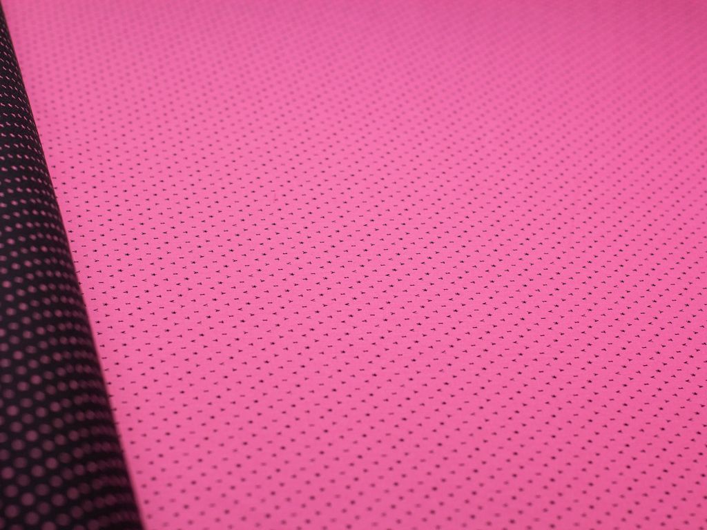 Приобрести Жаккардовая 2-х сторонняя ткань с рисунком "алфавит", цвет черно-розовый