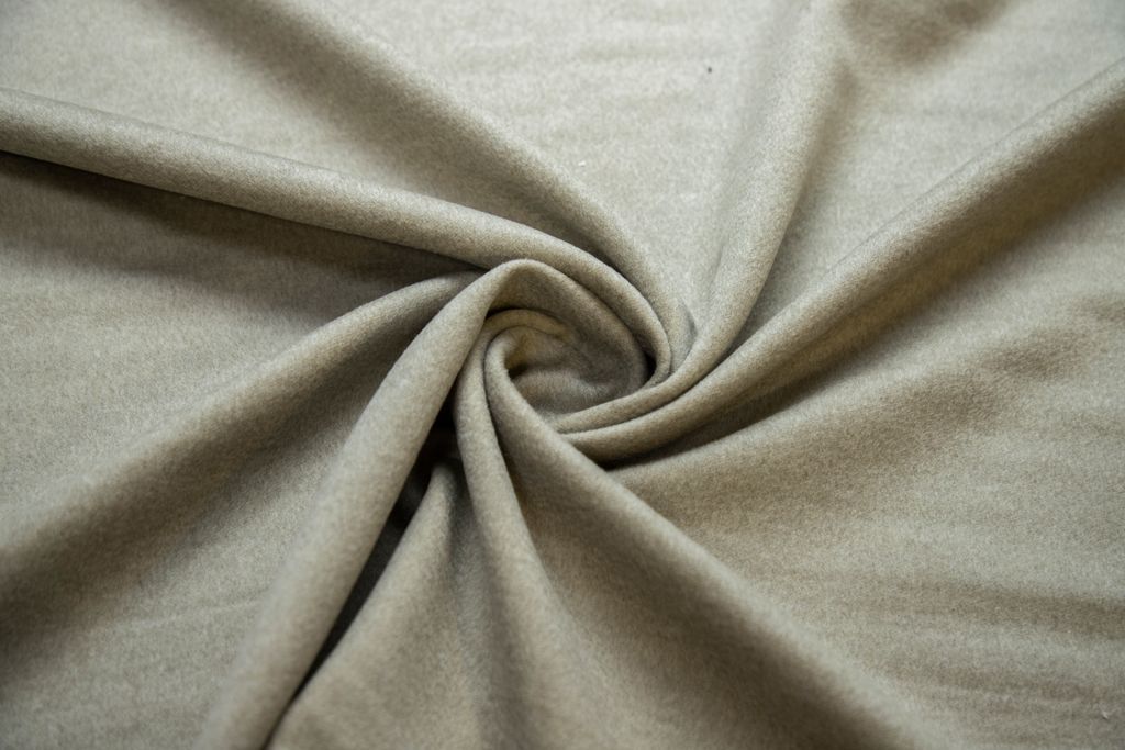 Пальтовая ткань с коротким ворсом, цвет серо-бежевый меланжизображение