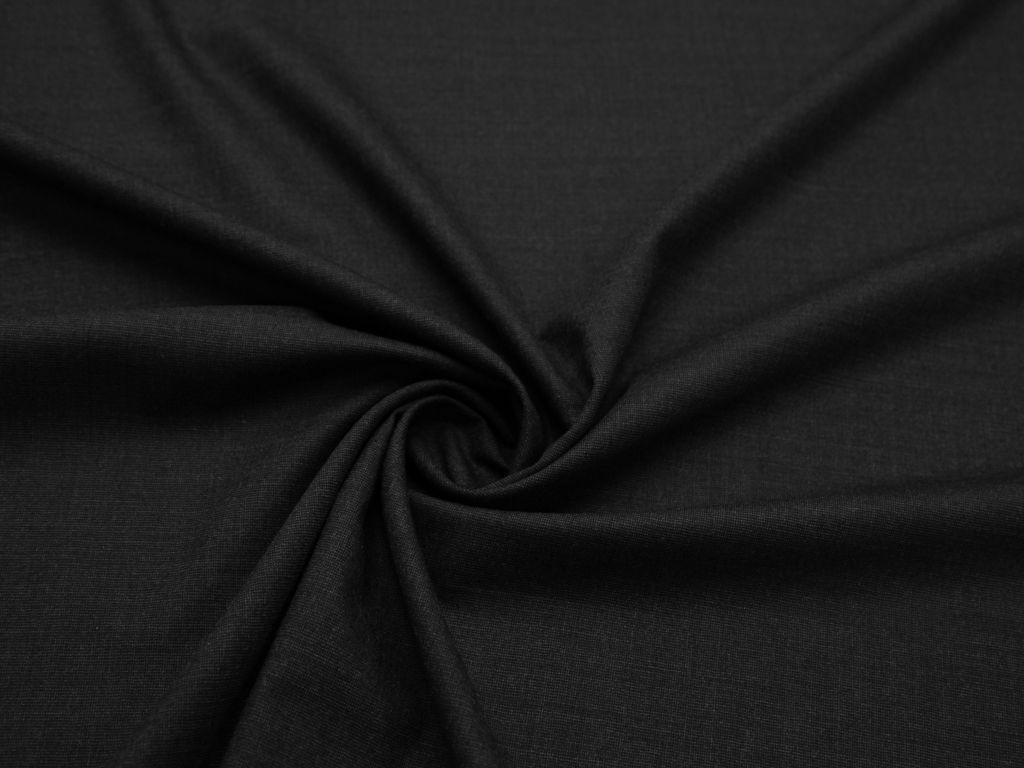 Двухсторонняя костюмная ткань меланжевая, цвет черно-коричневыйизображение