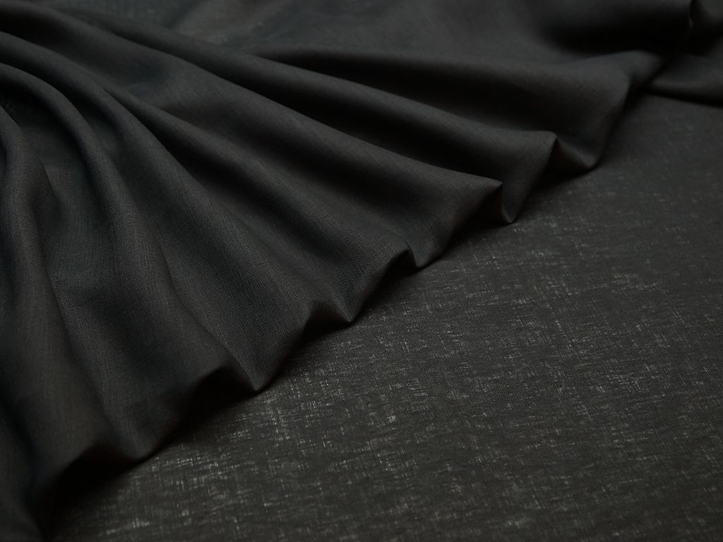 Приобрести Рубашечно-плательный лен черного цвета