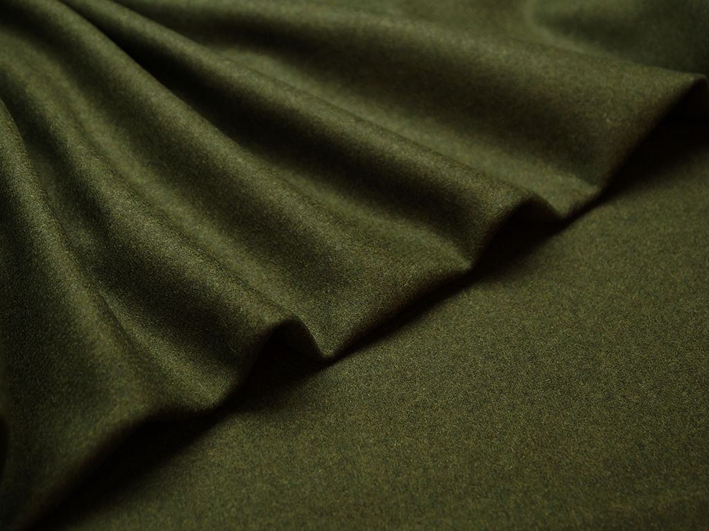 Приобрести Двухслойная пальтовая ткань, коричнево-зеленый меланж