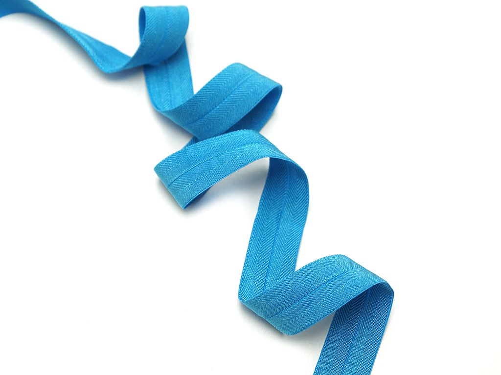Бейка-стрейч (резинка) вязаная, голубого цвета, ширина 24 мм  изображение