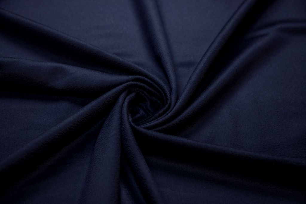 Дублированная пальтовая ткань с ворсом волной, цвет темно-синийизображение