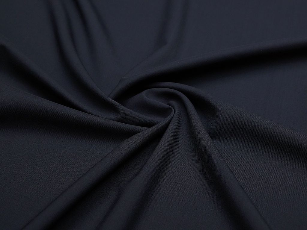 Двухсторонняя костюмная ткань в диагональный рубчик, цвет глубокий синийизображение