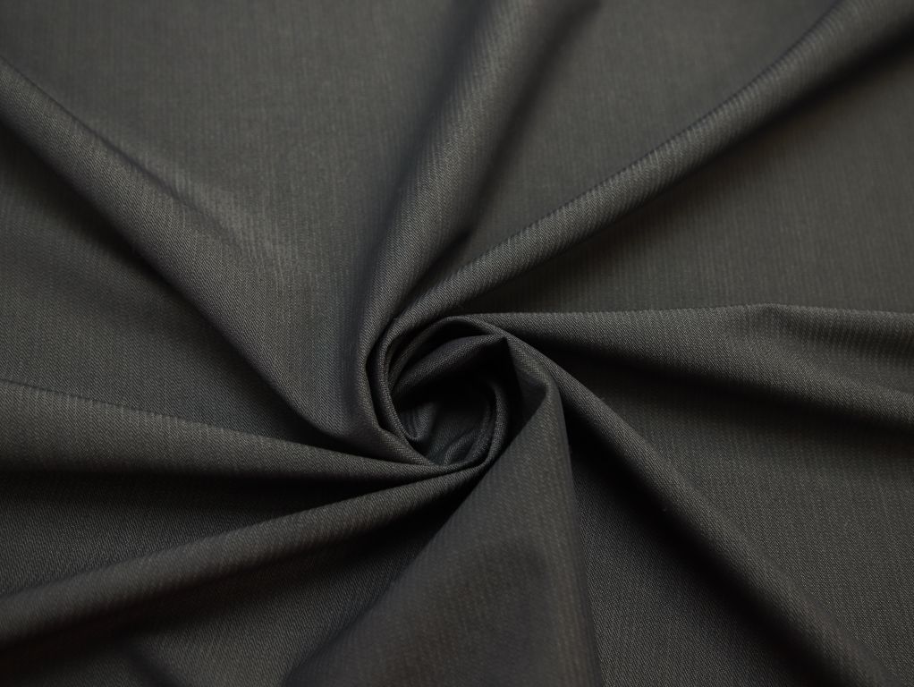 Шерстяная костюмная ткань в полоску, цвет графитово-серыйизображение