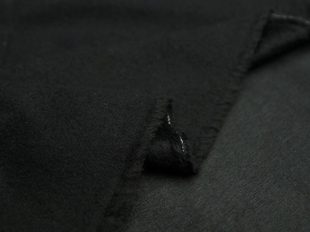 Приобрести Ткань пальтовая, глубокий черный цвет