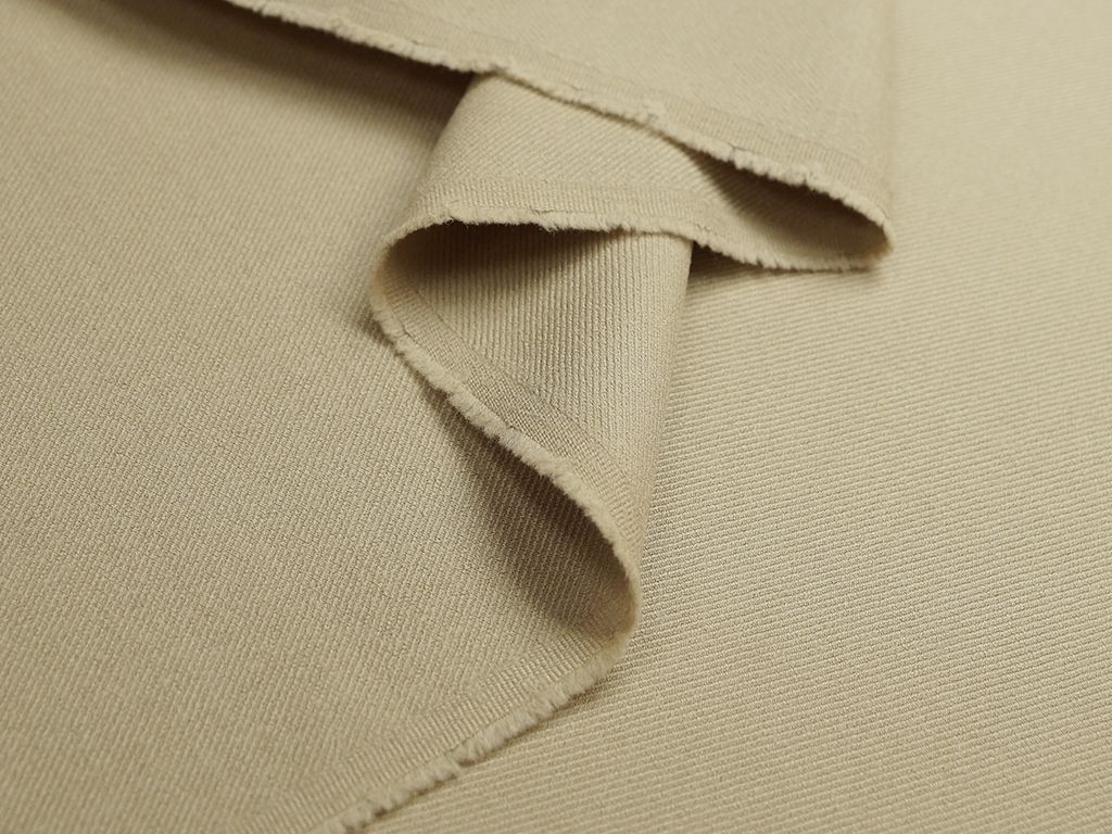 Приобрести 2-х сторонняя костюмная ткань в диагональную полоску , песочного цвета