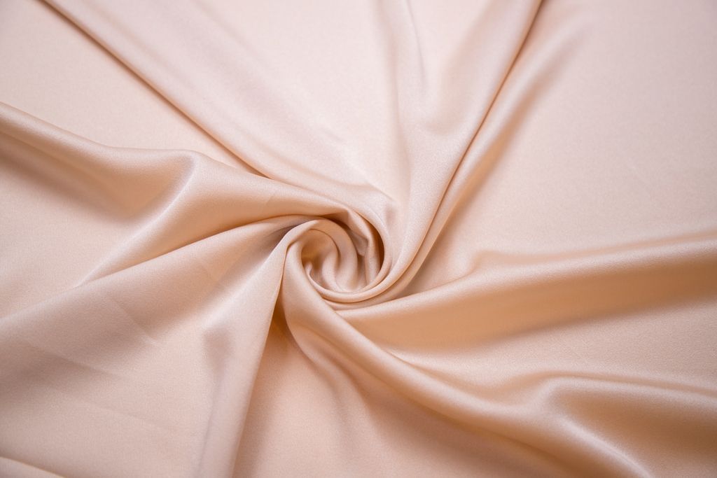 Плательная ткань Кади атласное, цвет персиково-бежевыйизображение