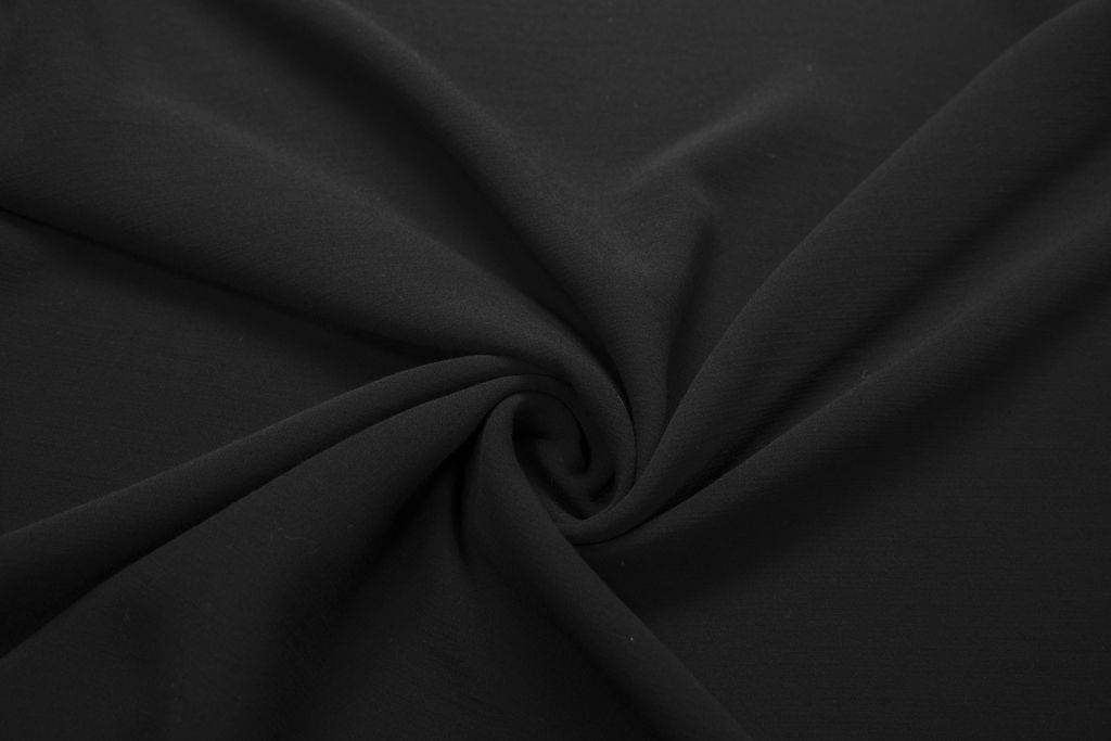 Двухслойная костюмная ткань креповая , цвет черныйизображение