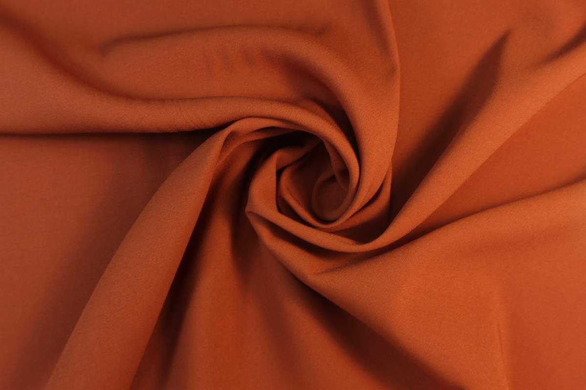 Ткань плательная двухсторонняя "Кади", оранжево-абрикосовый цветизображение