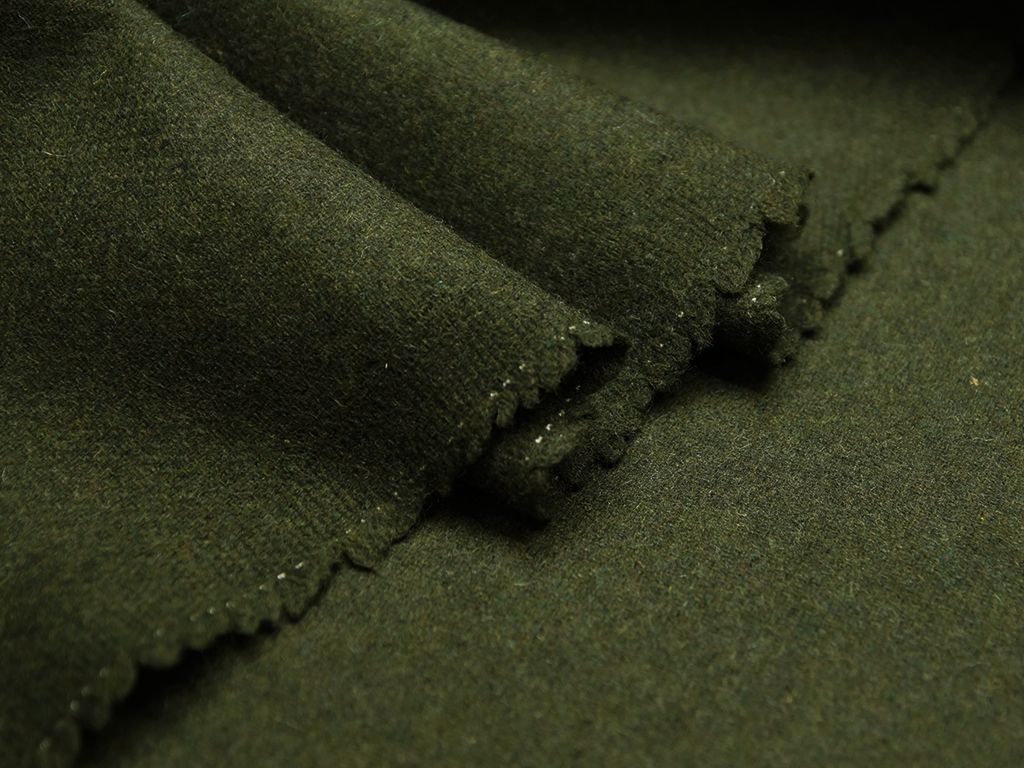 Приобрести Двухслойная пальтовая ткань, коричнево-зеленый меланж