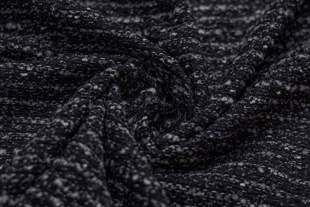Костюмная ткань твид, черно-белый цветизображение