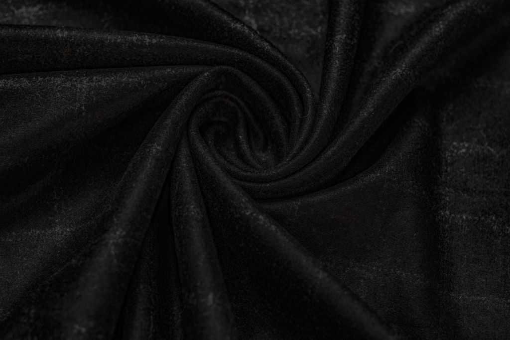 Пальтовая ткань двухсторонняя в клетку, цвет черно-серыйизображение