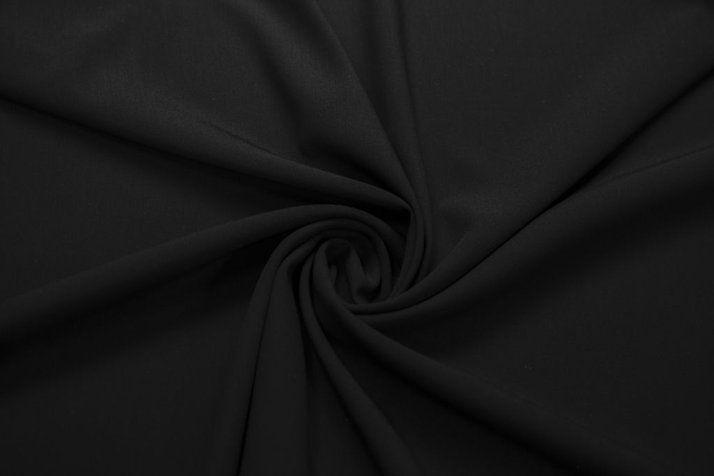 Костюмная ткань в диагональный рубчик, цвет черныйизображение
