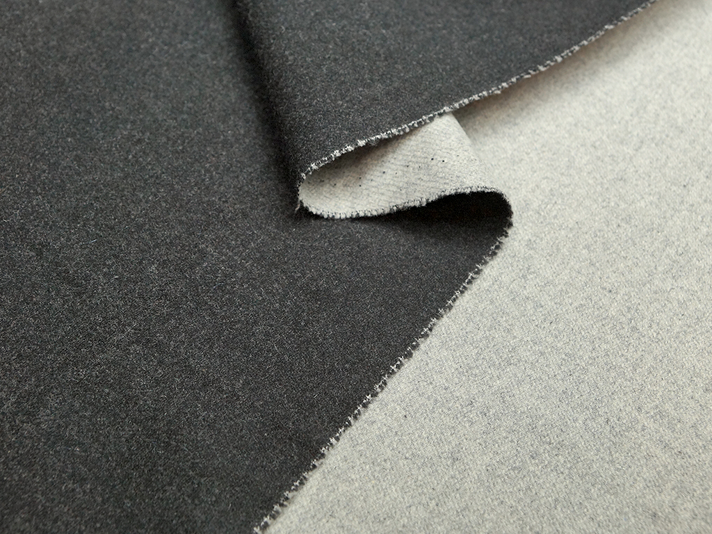Приобрести Двухслойная пальтовая ткань меланжевая, черный и серый цвет 