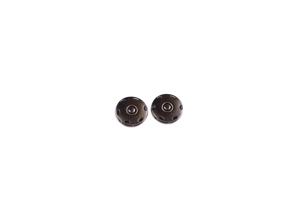 Кнопка металлическая, пришивная, черный никель, диаметр 20 ммизображение
