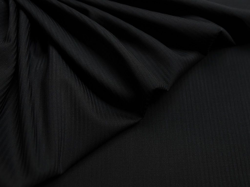 Приобрести Классическая костюмная ткань черного цвета в полоску