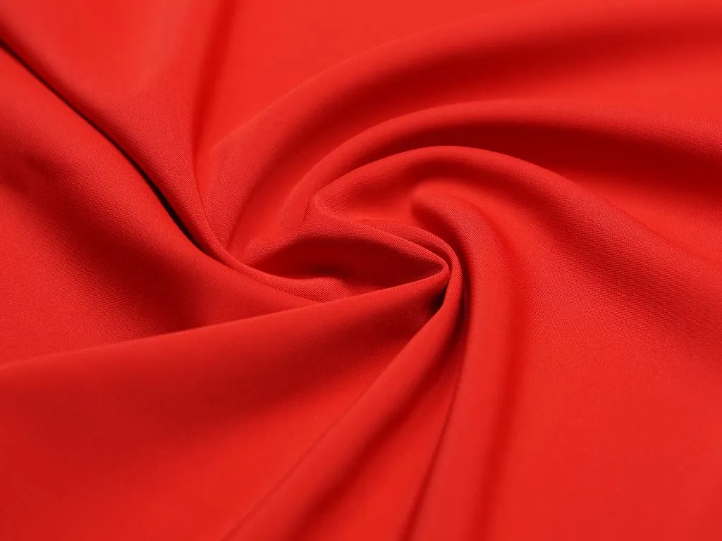 Ткань плательная "Кади" ярко-красного цветаизображение
