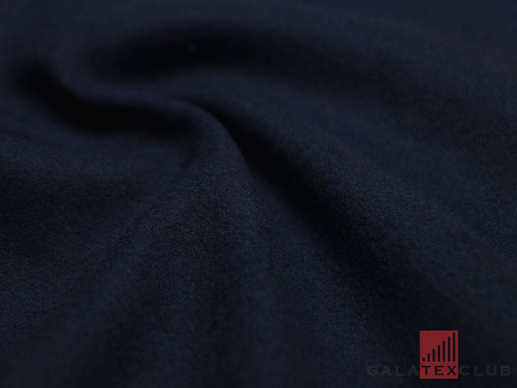 Ткань пальтовая шерстяная звездного синего цветаизображение