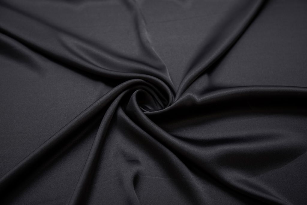 Блузочно-плательный атласный шелк, цвет черный кофеизображение