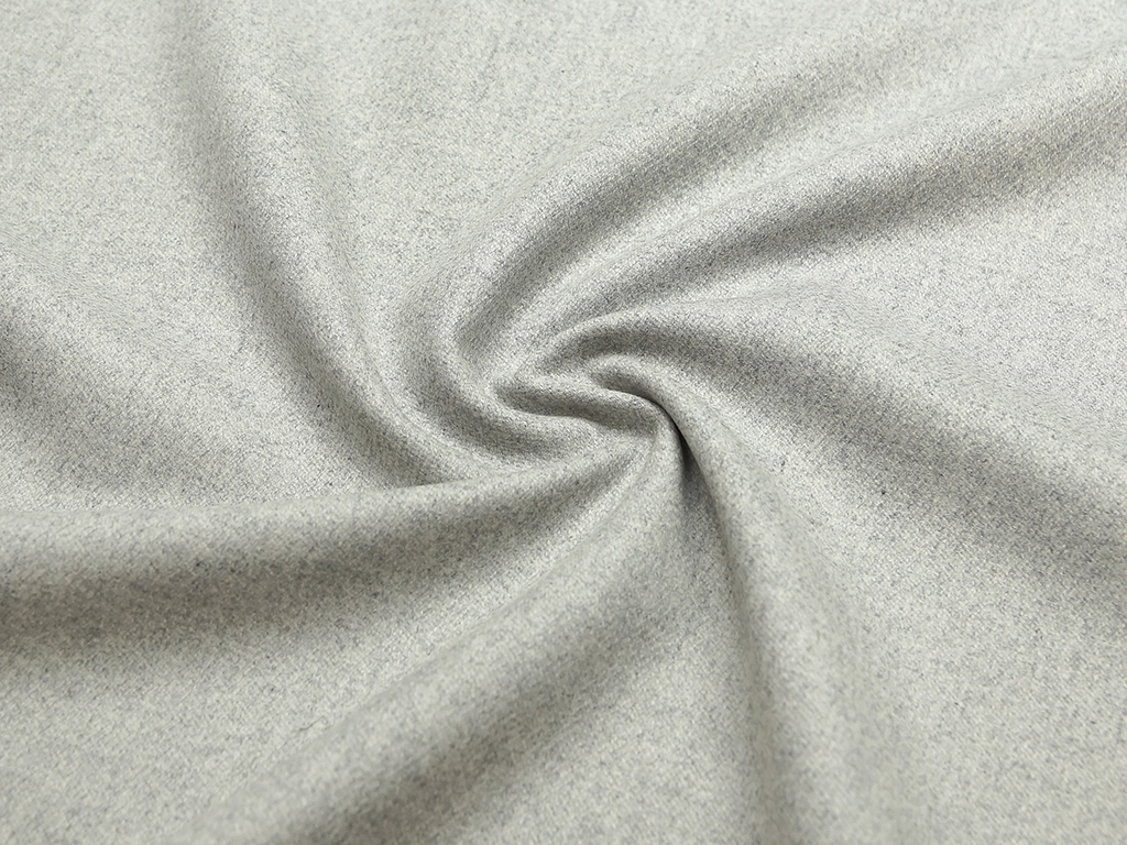 Двухслойная пальтовая ткань меланжевая, черный и серый цвет изображение