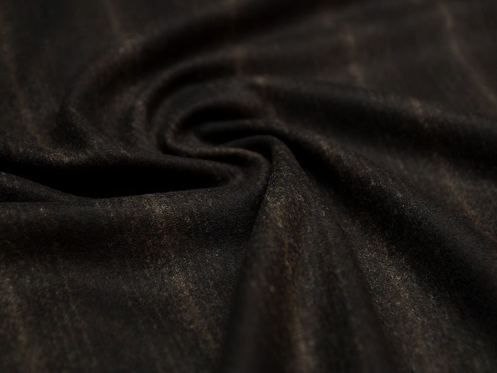 Ткань костюмная 2х сторонняя ткань в полоску кофейного цвета (234 гр/м2)изображение